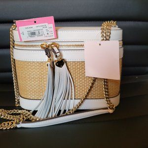 NWT Kate Spade Rose Straw Crossbody